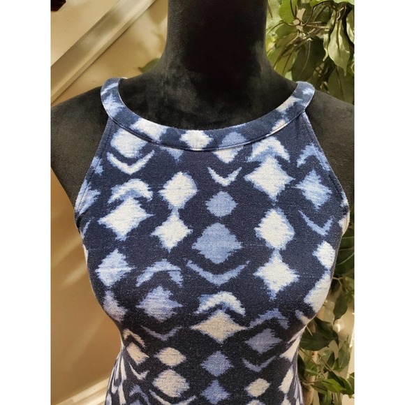 Time And Tru Women's Blue Rayon Round Neck Sleeveless Casual Knee Length Dress L - Picture 2 of 12